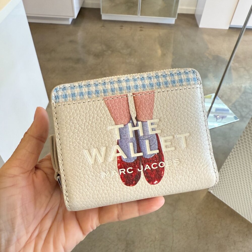 Marc Jacobs The Wallet Cream with Blue Gingham and Red Accent - Picture 2 of 10